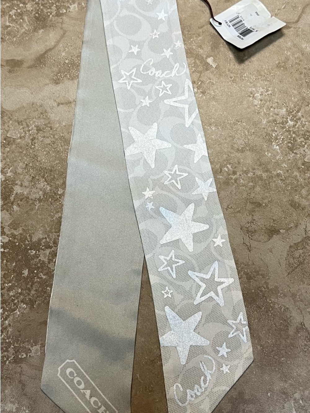 Coach Silver Star Print Slim Scarf Strap - Picture 2 of 2